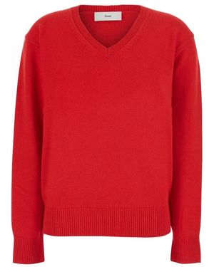 DUNST Cashmere V-Hals Trui - Rood