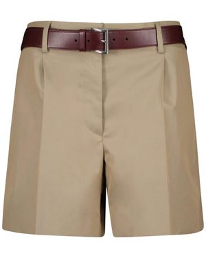 Prada Katoenen Twill Bermuda's - Naturel