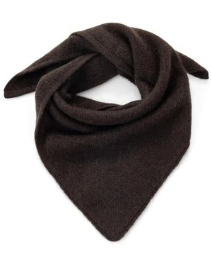 Almala Accessoires ,Bruin ,Kasjmier Gebreide Driehoekige Kasjmier Sjaal - Zwart