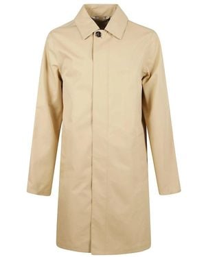 Burberry Single-Breasted Coats - Natural