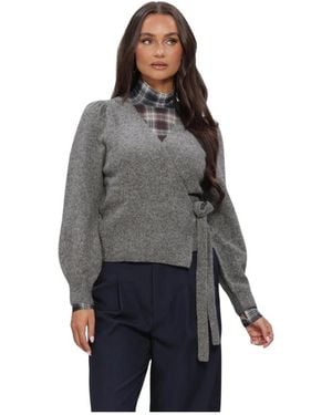 co'couture Truien & Vesten ,Grijs ,Wol Roger Cc Wrap Cardigan