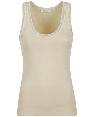 Patrizia Pepe Sleeveless Tops - Natural