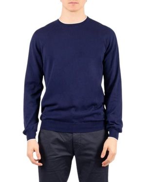 Fay Truien & Vesten ,Blauw ,Katoen Ronde Hals Knitwear