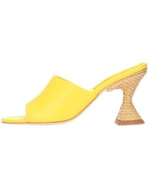 Paloma Barceló Heeled Mules - Amarillo
