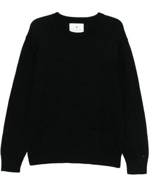 Seven Gauge Round-Neck Knitwear - Black