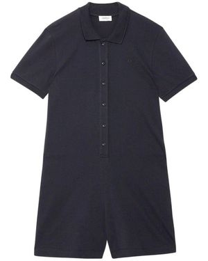 Ottod'Ame Schwarzer Polo Jumpsuit Mit Besticktem Logo - Blau