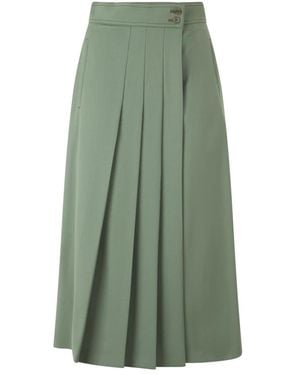 Alberta Ferretti Plissé Midi Rok - Groen