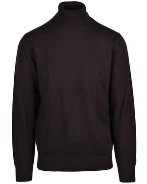 MC2 Saint Barth Truien & Vesten ,Bruin ,Wol Ciclista Turtleneck - Zwart