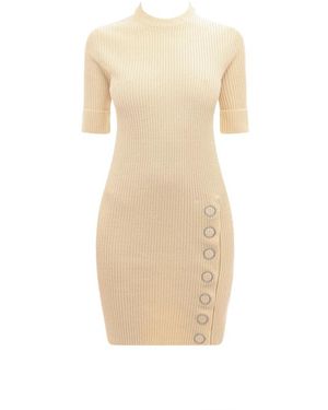 Jil Sander Kleedjes ,Wol Korte Damesjurk - Naturel