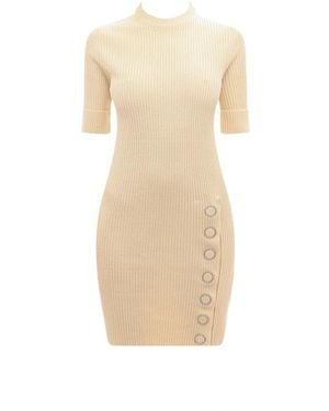 Jil Sander Kleedjes ,Wol Korte Damesjurk - Naturel