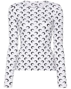 Marine Serre Top bianco con stile unico