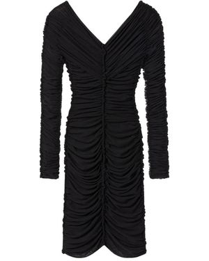 AZ FACTORY Kleedjes ,Zwart ,Polyester Ruched Off-Shoulder Dress