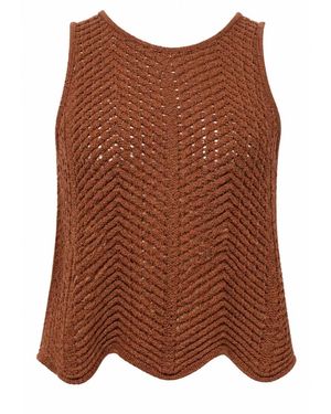 Akep Sleeveless Tops - Brown
