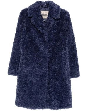 Herno Jassen ,Blauw ,Polyester Zacht Imitatiebont Jas