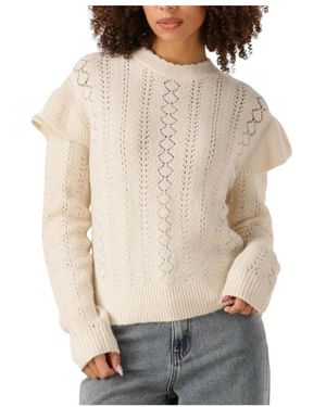 Object Objpaola L/S Lo Knit Pullover - Naturel
