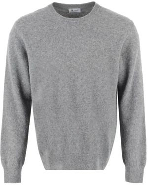 THE (Alphabet) Pullover Aus Lammwolle Mit Rundhalsausschnitt - Grau