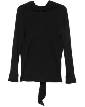 The Row Ash Open-Back Ribbed Silk Sweater - Zwart