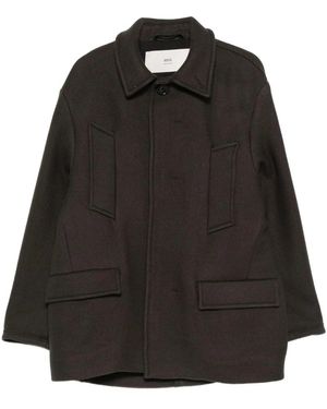 Ami Paris Single-Breasted Coats - Black