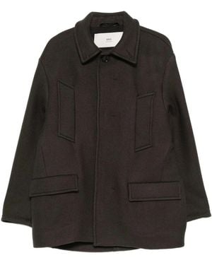Ami Paris Single-Breasted Coats - Black