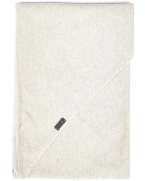Brunello Cucinelli Accessoires ,Kasjmier Monili-Geborduurde Driehoekige Sjaal - Wit
