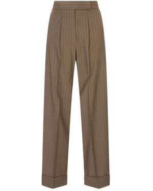 Max Mara Broeken ,Bruin ,Wide Broeken - Naturel