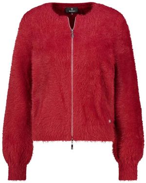 Monari Truien & Vesten ,Rood ,Katoen Cardigan Met Pluizige Textuur