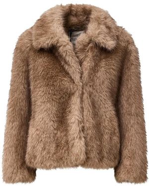 Max Mara Mantel Aus Kunstpelz Mit Weicher Textur - Braun