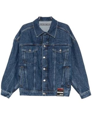 Alexander Wang Hotfix-Logo Denimjacke - Blau