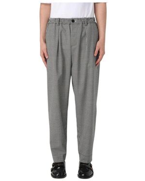 Marni Klassische Karierte Relax Fit Hose - Grau