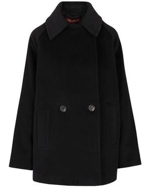 Max Mara Double-Breasted Coats - Black