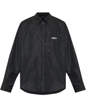 Balenciaga Overhemden ,Zwart ,Casual Shirts - Blauw