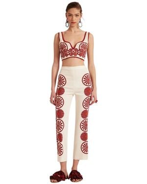 La DoubleJ Cropped Trousers - Rosso