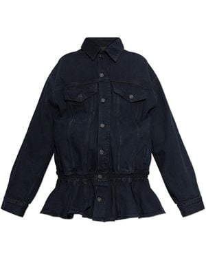 Agolde Denimjacke Mit Schößchen - Blau