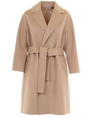 Max Mara Belted Coats - Natural