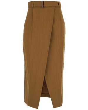 Tela Rokken ,Midi Rok - Bruin