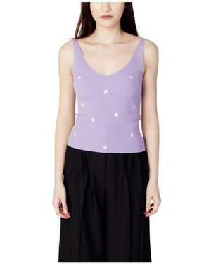 Jacqueline De Yong Lila Bedrucktes Ärmelloses Top