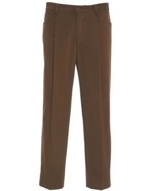 BRIGLIA Straight Trousers - Brown