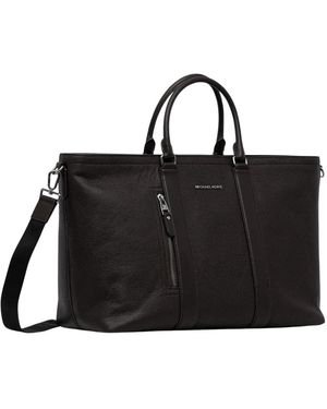 Michael Kors Tassen ,Bruin ,Leer Hudson Pebbled Leather Tote - Zwart