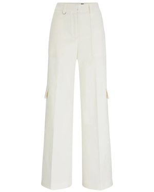 BOSS Wide Trousers - White