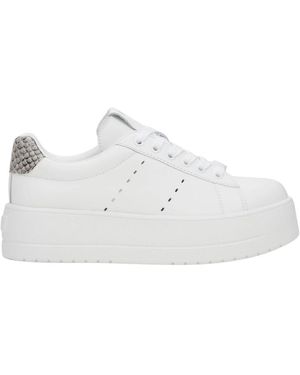 ESTRO Schoenen ,Wit ,Leer Witte Leren Lage Sneakers Voor Met Chunky Zool