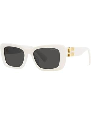 Miu Miu Wit/Donkergrijs Zonnebril Smu 07Ys
