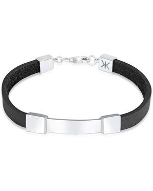 Kuzzoi Lederarmband Mit Schildplatte - Blau