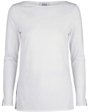 Alpha Studio Long Sleeve Tops - White