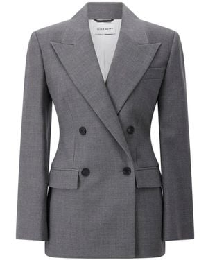 Givenchy Woll Slim-Fit Blazer Doppelreihig - Grau
