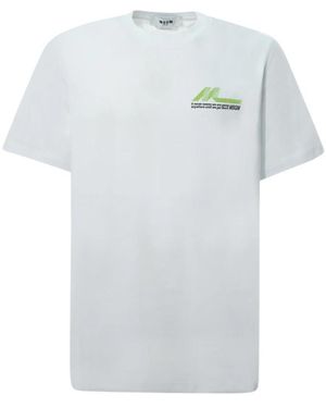 MSGM Tops ,Wit ,Katoen T-Shirts En Polo's Wit