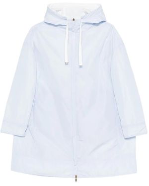 Herno Jassen ,Blauw ,Polyester Polyester Parka Met Trekkoord En Capuchon