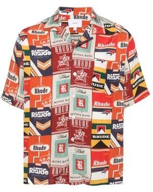 Rhude Short Sleeve Shirts - Red