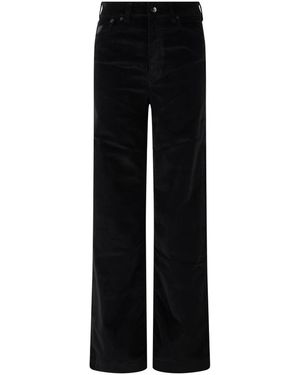 Lois Straight Velvet Pants - Schwarz