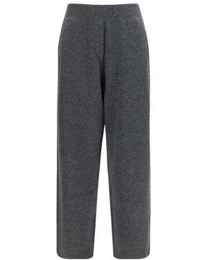 Brunello Cucinelli Broeken ,Grijs ,Kasjmier Cashmere Broek