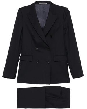 Tagliatore Double Breasted Suits - Black